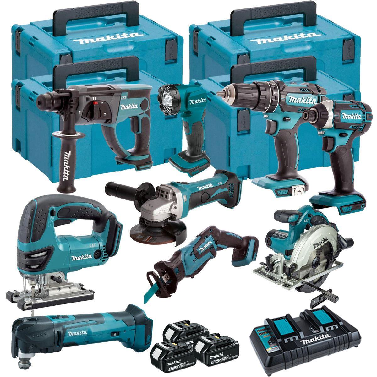 18V 9 Piece Power Tool Kit with 3 x 5.0Ah Battery & Charger T4TKIT-16454