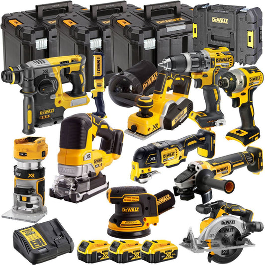 DCKT4T11B3 18V Brushless 11 Piece Kit With 3 x 5.0Ah Battery Charger & TStak Tool Storage