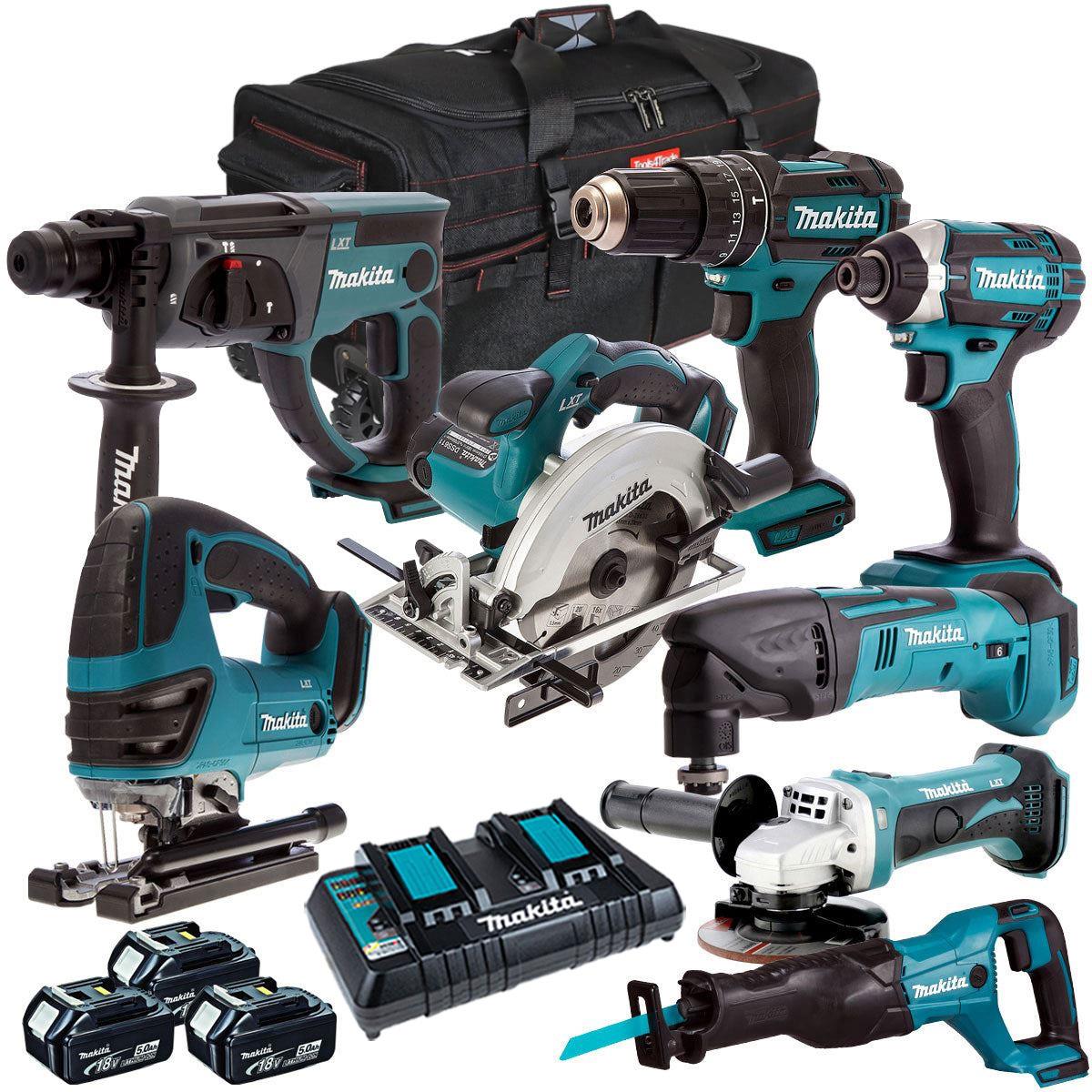18V 8 Piece Tool Kit  3 x 5.0Ah Batteries & Charger T4TKIT-4344