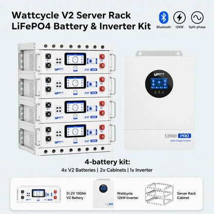 WattCycle 48V 100Ah LiFePO4 Server Rack Battery V2.5