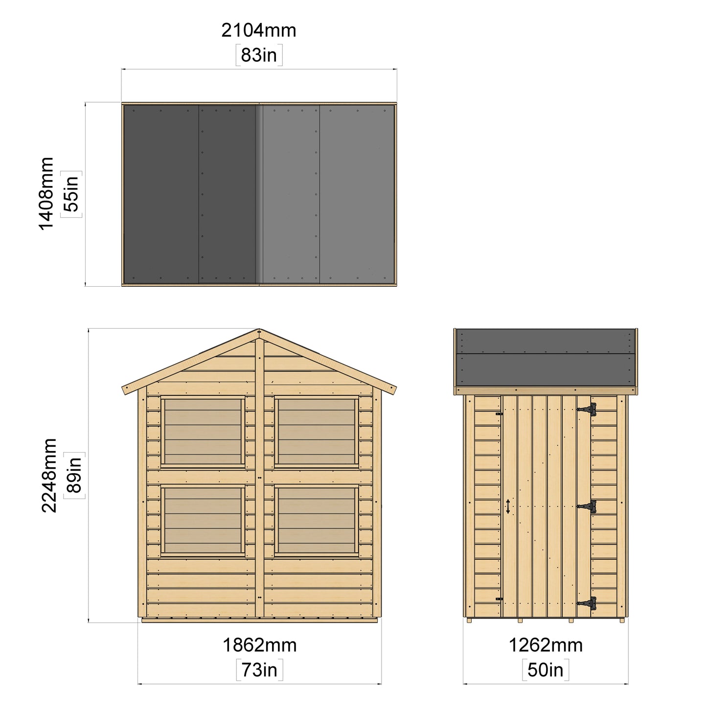 Calinza 4ft x 6ft Potting Shed Apex Roof