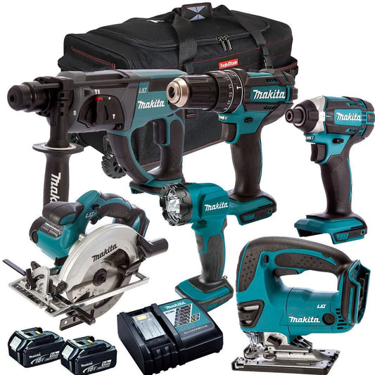 18V 6 Piece Combo Kit with 2 x 5.0Ah Batteries & Charger T4TKIT-193