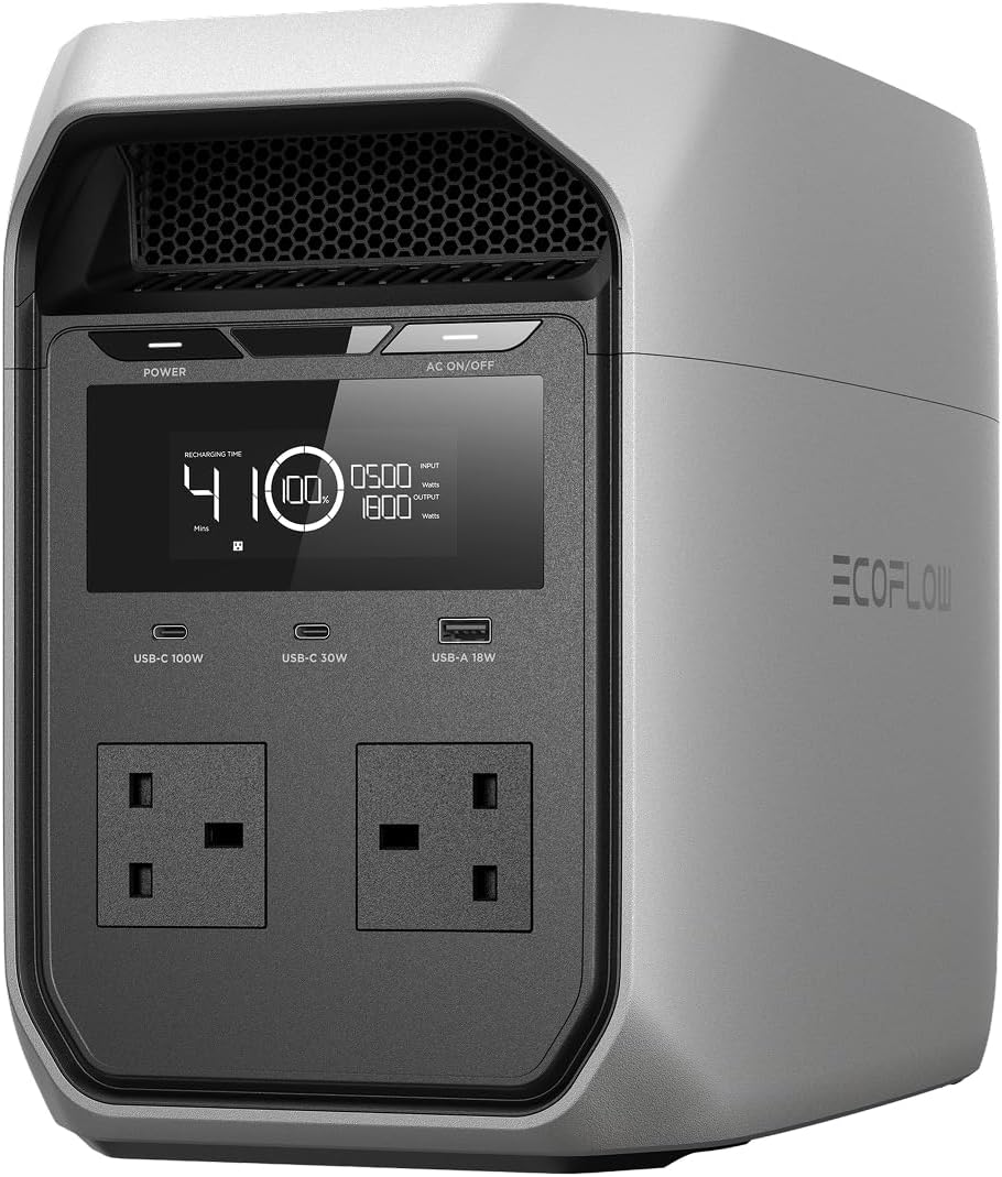 Portable Power Station 1800W LiFePO4 Solar Generator with UPS & Fast Charging