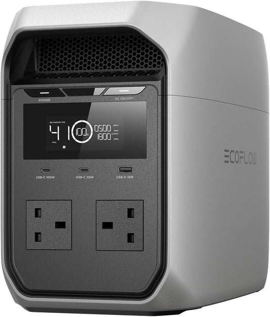 Portable Power Station 1800W LiFePO4 Solar Generator with UPS & Fast Charging