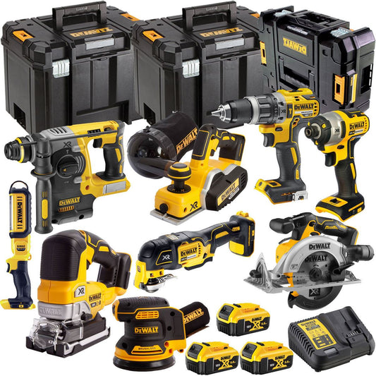 DCKT4T9B3 18V Brushless 9 Piece Kit With 3 x 5.0Ah Battery Charger & TStak Tool Storage