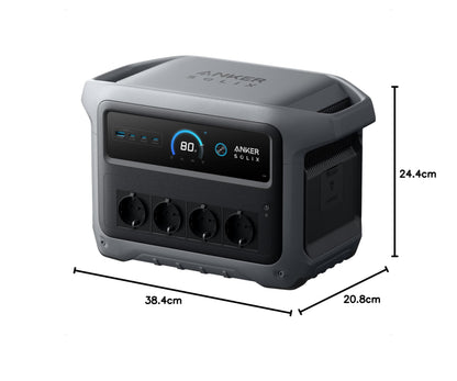 1024WH 2000W Portable Power Station - Solar Generator with UPS for Home Backup & Camping