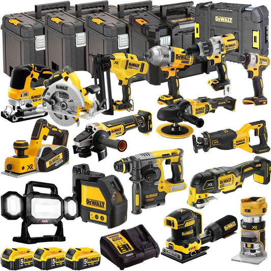 18V 16 Piece Power Tool Kit with 3 x 5.0Ah Batteries DEWKIT23