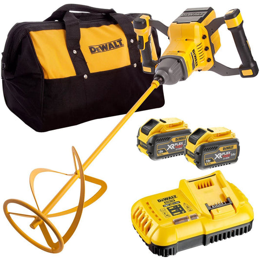 DCD240X2 54V Flexvolt Brushless Paddle Mixer with 2 x 9.0Ah Batteries Charger & Heavy-Duty Kit Bag
