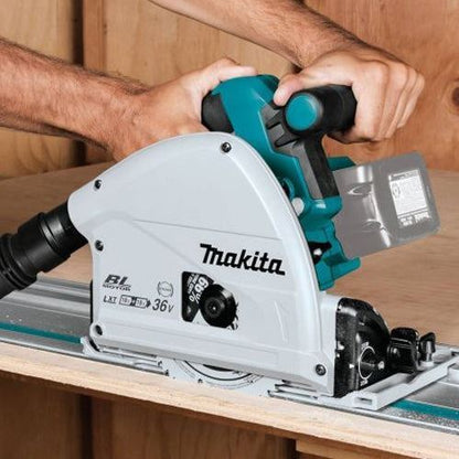 DSP601ZJU 36V Brushless AWS Plunge Saw Body Only with 2 x Guide Rail, Connector, Blade & Clamp Set