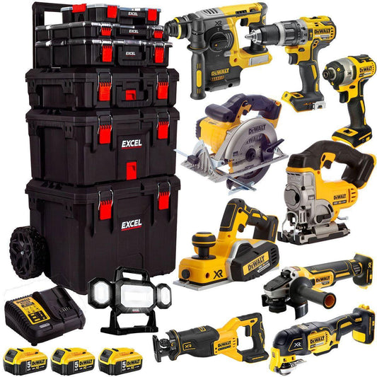 DCKT4T10P4 18V 3 x 5.0Ah Batteries XR Li-Ion 10 Piece & Trolley Toolbox