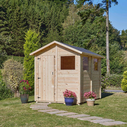 Calinza 8ft x 6ft Garden Shed Apex Roof With Windows