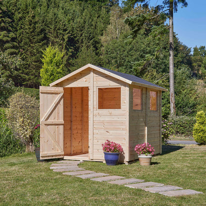 Calinza 8ft x 6ft Garden Shed Apex Roof With Windows