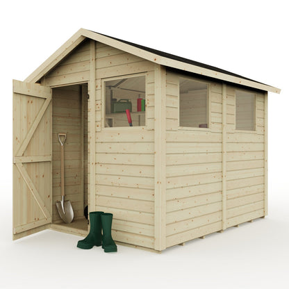 Calinza 8ft x 6ft Garden Shed Apex Roof With Windows
