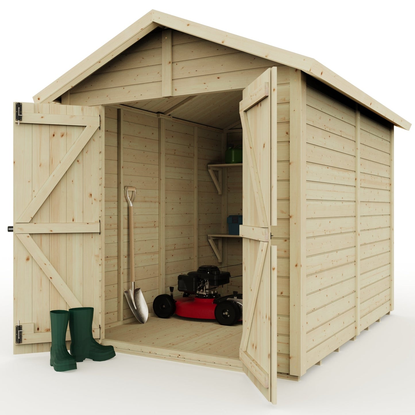 Calinza 8ft x 6ft Security Shed Apex Roof