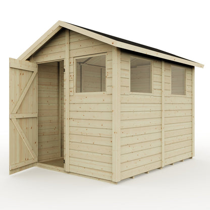 Calinza 8ft x 6ft Garden Shed Apex Roof With Windows