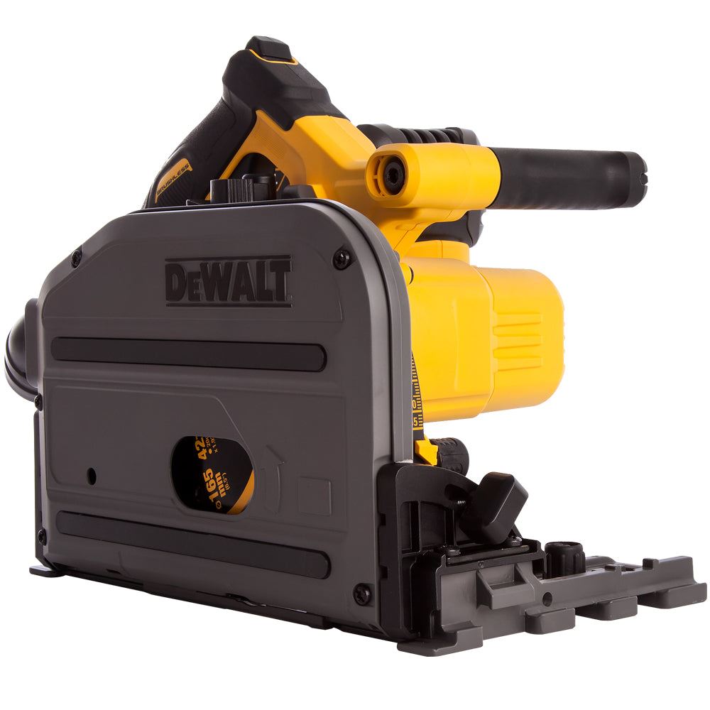 DCS520NT 54V XR Flexvolt Brushless 165mm Plunge Saw 2 x 1.5m Guide Rail Clamps with Blade & Case + Rail Bag