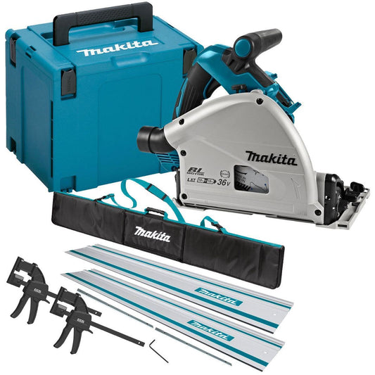 DSP601ZJU 36V Brushless AWS Plunge Saw with 2 x Guide Rail, Clamp, Bag & Case