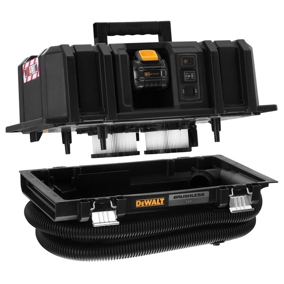 DCV586MT2 54V Flexvolt Brushless M-Class Dust Extractor with 2 x 6.0Ah Batteries & Charger