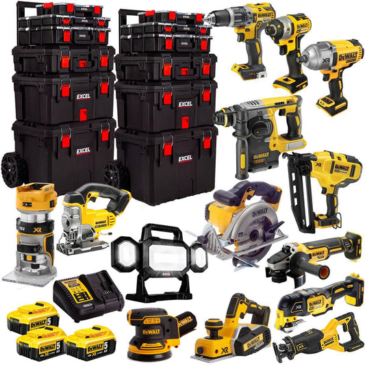 18V 14 Piece Power Tool Kit with 3 x 5.0Ah Batteries & Trolley Toolbox