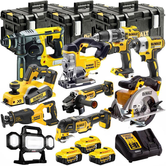DCKT4T10P4 18V XR 10 Piece Power Tool Kit with 3 x 5.0Ah Batteries & Toughsystem Box