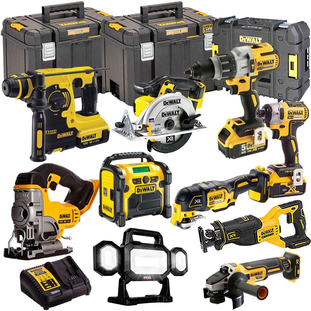 18V XR 10 Piece Power Tool Kit 3 x 5.0Ah Battery & Charger T4TKIT-6599
