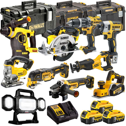 DCKT4T10P12 18V XR 10 Piece Power Tool Kit with 3 x 5.0Ah Batteries & Toughsystem Box