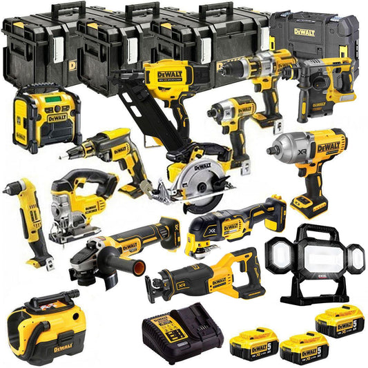 18V XR 15 Piece Jumbo Tool Kit 3 x 5.0Ah Battery Charger & Case T4TKIT-651